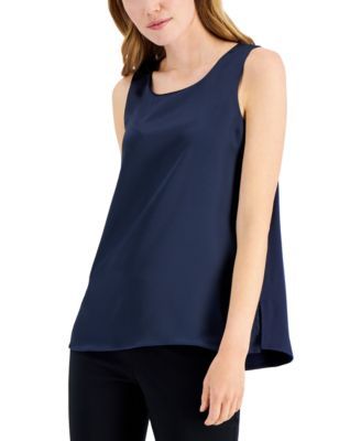 Women's Satin Front Sleeveless Tank Top, Created for Macy's