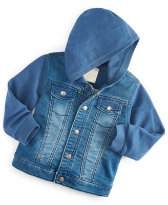Baby Boys Mixed-Media Hooded Jacket