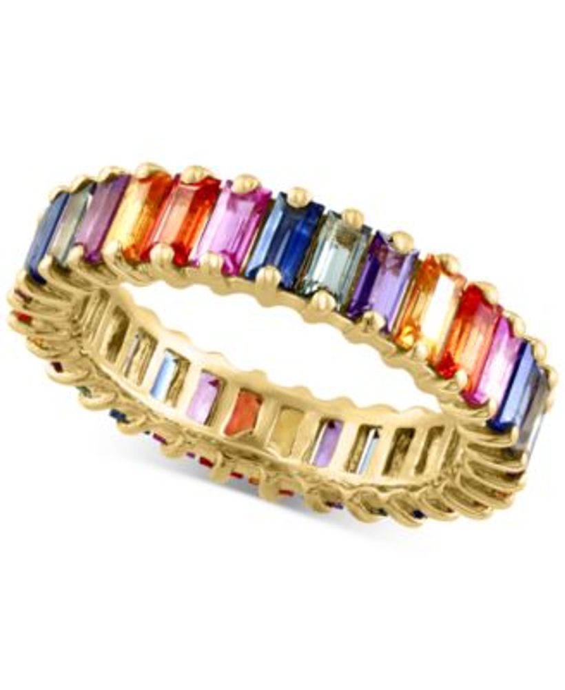 EFFY® Sapphire Baguette Band (4-1/3 ct. t.w.) Ring 14k Gold (Also Emerald, Multi-Sapphire & Ruby)
