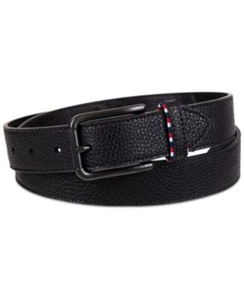 Tommy Hilfiger Men's Loop Harness Tonal Stitch Leather Belt