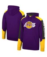 Men's Mitchell & Ness Purple Los Angeles Lakers Hardwood Classics Buzzer Beater Mesh Pullover Hoodie