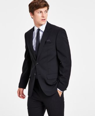 Men's Skinny Fit Wrinkle-Resistant Wool Suit Separate Jacket, Created for Macy's