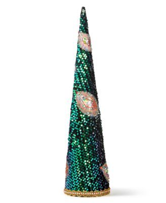 Holiday Lane Jewel Tones 22" Peacock Tree Christmas Décor, Created for Macy's