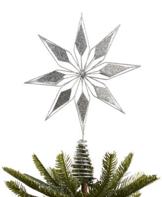 Holiday Lane Northern Holiday Wire Silver-Tone Snowflake Tree Topper Christmas Décor, Created for Macy's