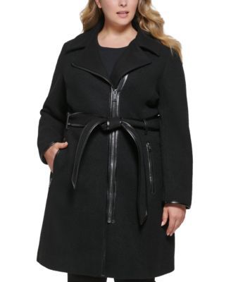 Women's Plus Asymmetrical-Zipper Coat
