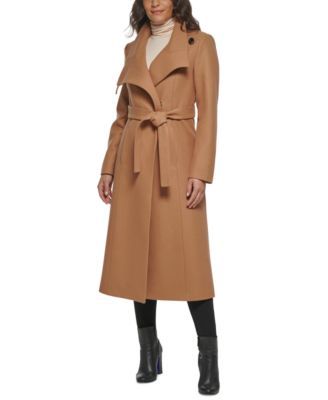 Women's Asymmetric Belted Maxi Coat