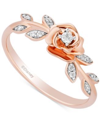 Diamond Belle Flower Ring (1/10 ct. t.w.) in 14k Rose Gold