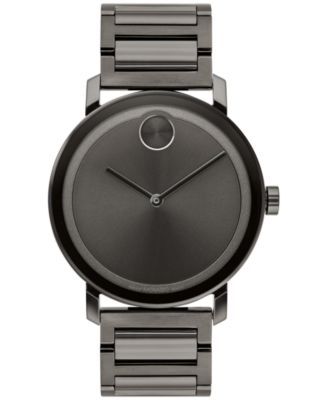 Men's Swiss Evolution Bold Gunmetal Ion-Plated Stainless Steel Bracelet Watch 40mm