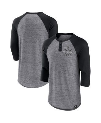 Fanatics Men's Branded Heathered Gray, Red Washington Nationals Iconic  Above Heat Speckled Raglan Henley 3/4 Sleeve T-shirt