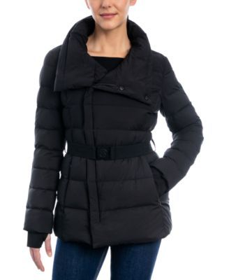 Women's Asymmetric Belted Packable Down Puffer Coat