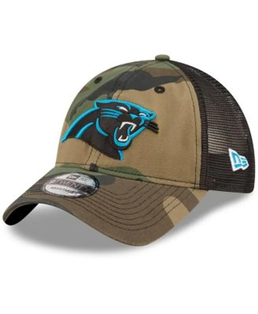 New Era Men's Camo, Black Carolina Panthers Basic 9Twenty Trucker Snapback  Hat