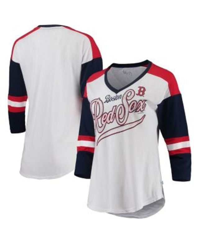 Touch Women's Red and White Boston Sox Shortstop Ombre Raglan V