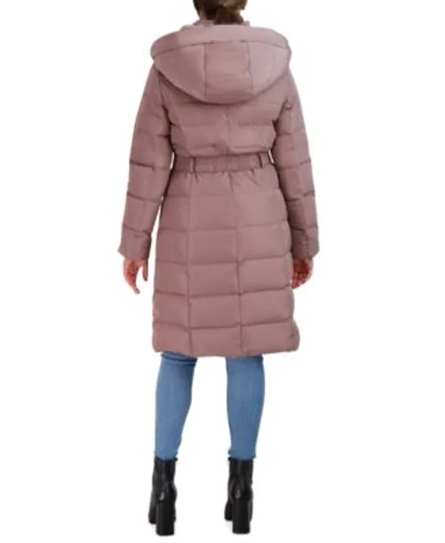 Calvin Klein Women's Pillow-Collar Belted Puffer Coat - Macy's