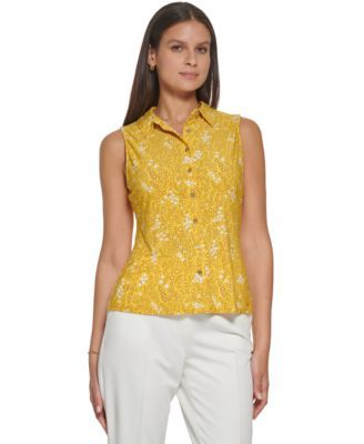 Women's Floral-Print Button-Front Shirt