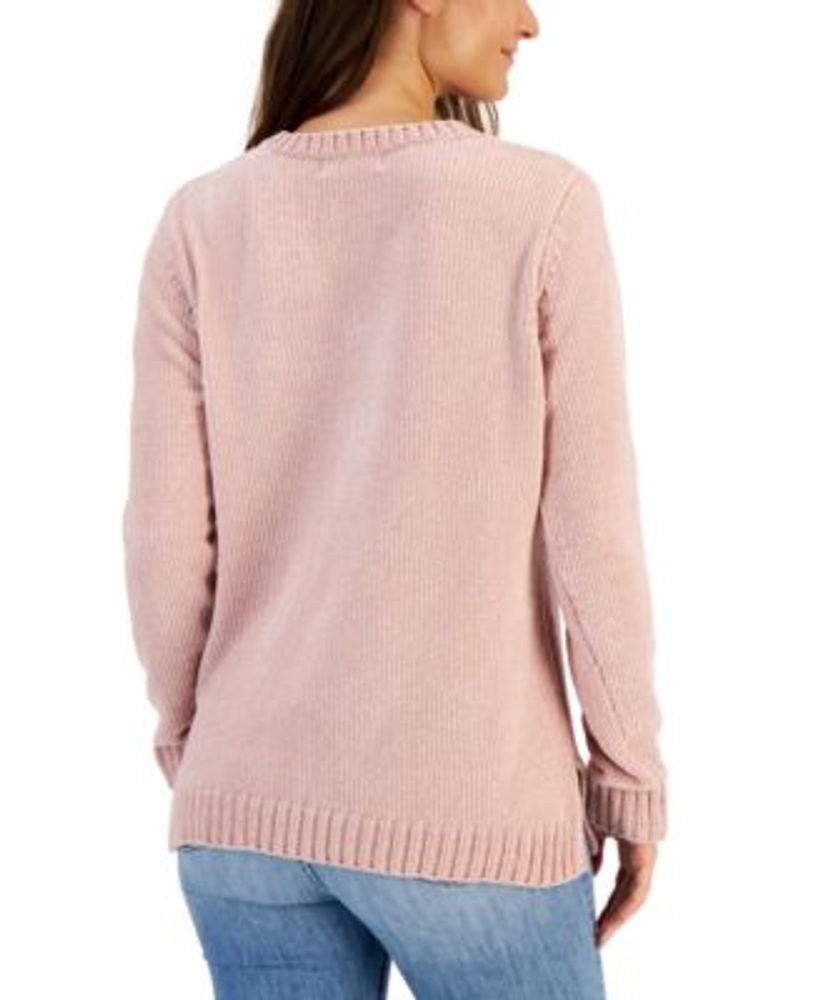 Karen Scott Cable-Knit V-Neck Sweater, Created for Macy's - Macy's