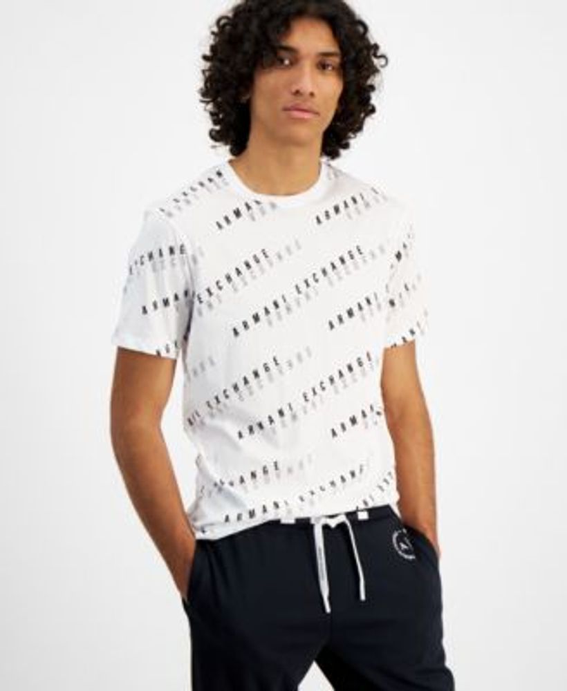 A|X Armani Exchange Men's Diagonal Logo Print T-Shirt | Plaza Las Americas