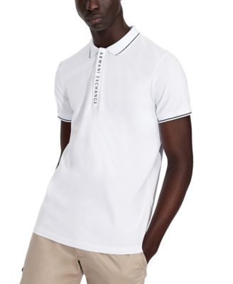 Men's Tipped Logo Placket Polo Shirt
