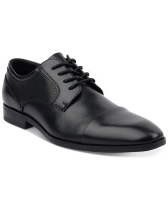 Men's Faux-Leather Lace-Up Cap-Toe Dress Shoes, Created for Macy's