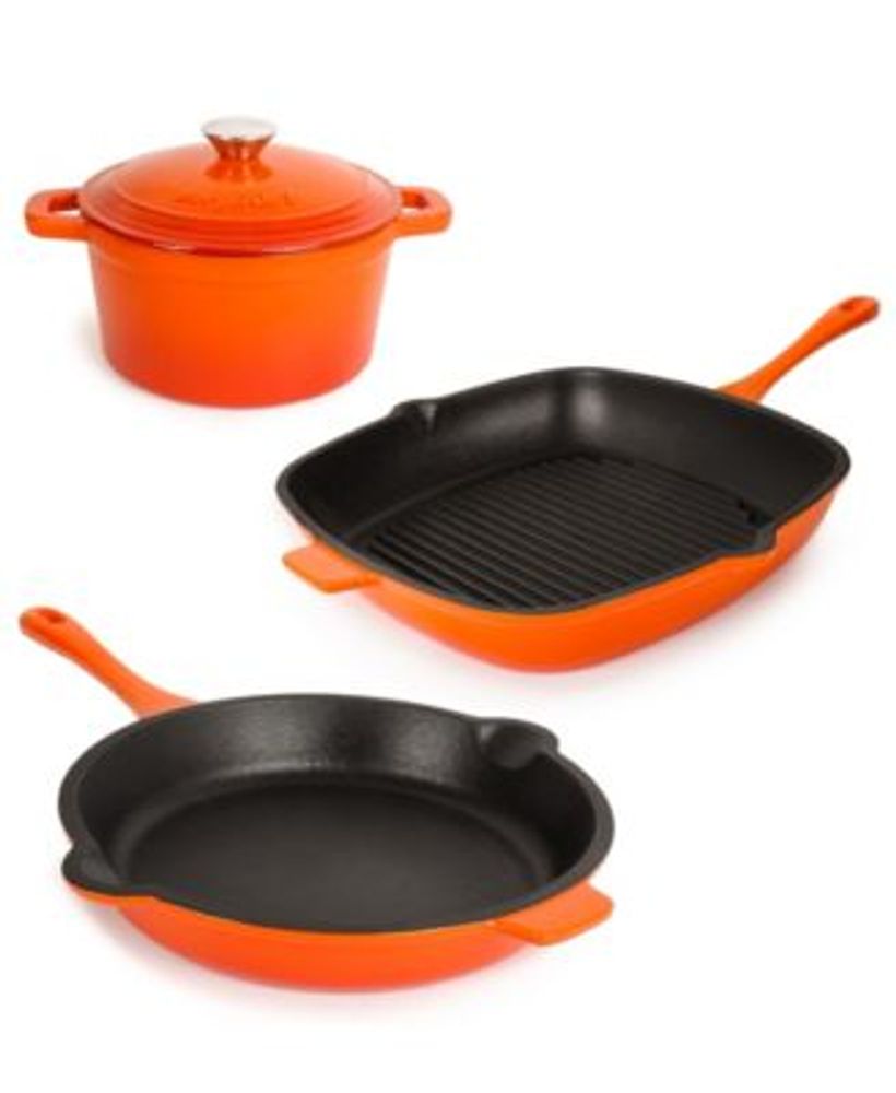 Berghoff Neo Cast Iron 3 Quart Covered Dutch Oven and 11 Grill Pan
