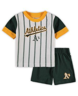 Toddler Boys White, Green Oakland Athletics Position Player T-shirt and Shorts Set