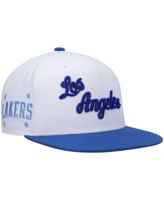 Men's New Era White Los Angeles Lakers The Golfer Crest Snapback Hat
