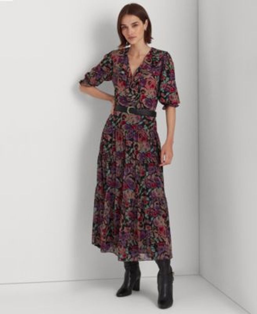 Lauren Ralph Lauren Floral Crinkle Georgette Maxiskirt | Dulles Town Center