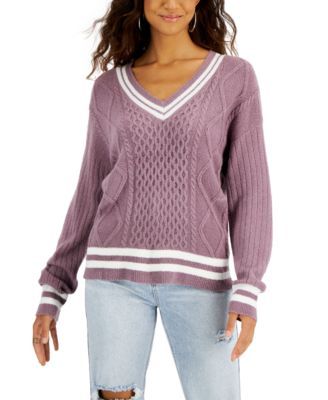 Juniors' Cable-Knit Pullover Sweater