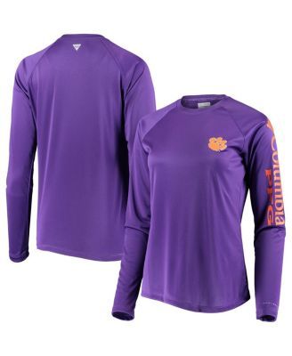 Women's Purple Clemson Tigers PFG Tidal Omni-Shade Long Sleeve T-shirt