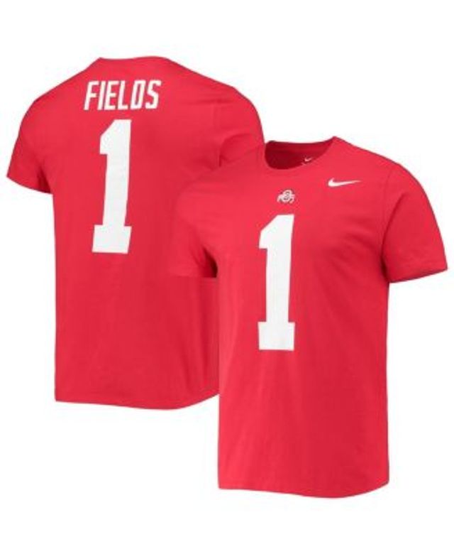 Men's Nike Justin Fields Scarlet Ohio State Buckeyes 2021 Draft Class Game  Jersey