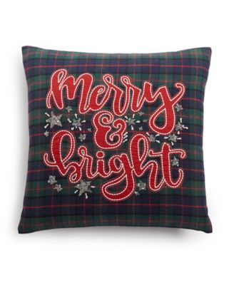Merry and Bright Decorative Pillow 16" x 18", Created For Macy's