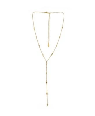 18K Gold Plated Dainty Crystal Lariat Necklace