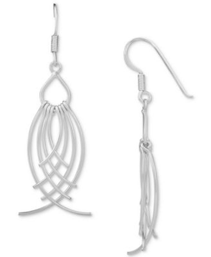 primrose sterling silver chain threader drop earrings