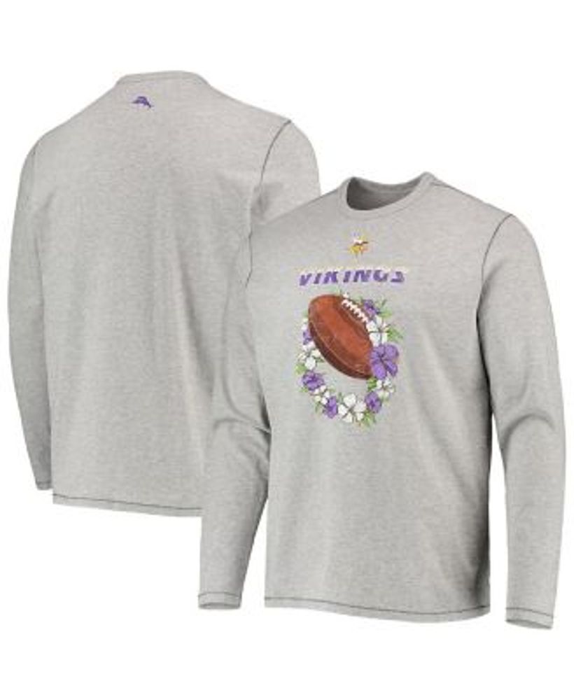 Tommy Bahama Men's Heathered Gray Minnesota Vikings Sport Lei Pass Long  Sleeve T-shirt