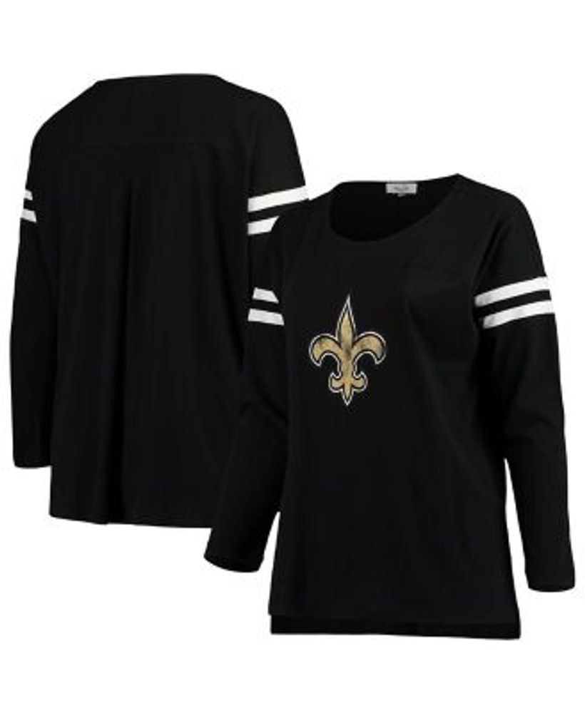 Touch Women's Black New Orleans Saints Plus Curve Half-Sleeve T