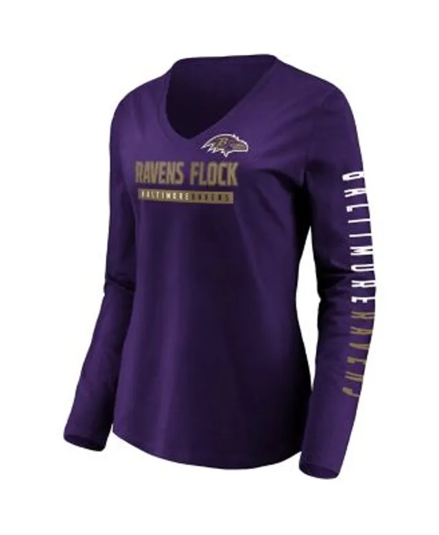 Women's Heather Gray Baltimore Ravens Plus Size Lace-Up V-Neck T-Shirt