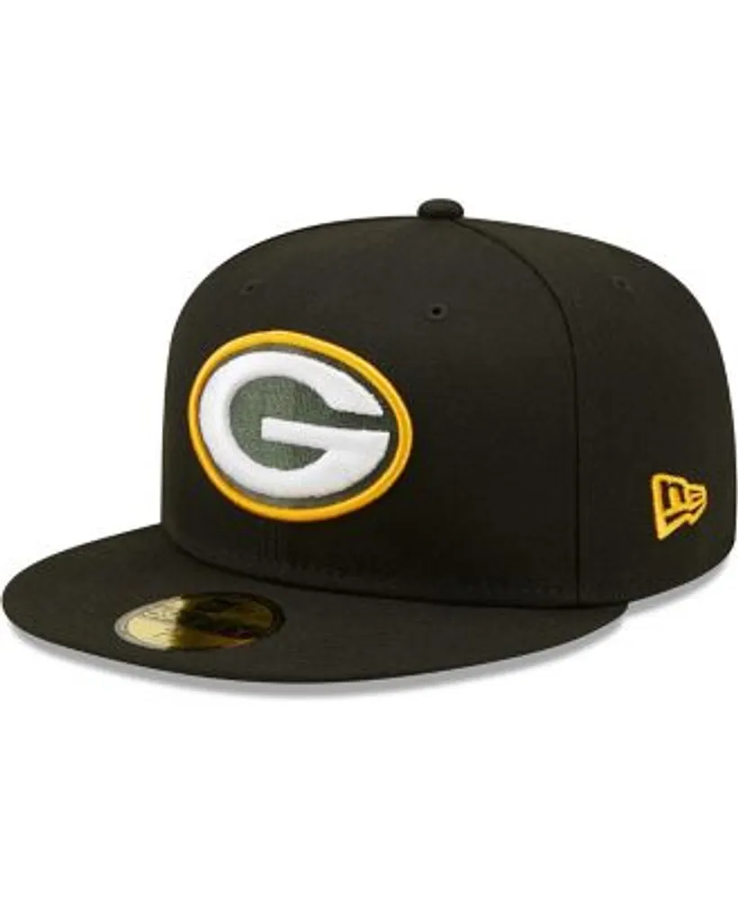 New Era Men's Black Green Bay Packers Omaha 59FIFTY Fitted Hat