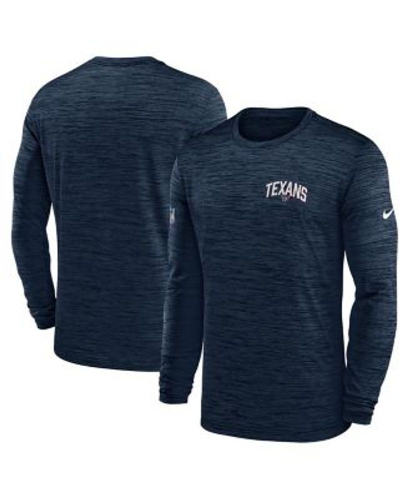 Nike Men's Navy Houston Texans Velocity Athletic Stack Performance Long  Sleeve T-shirt