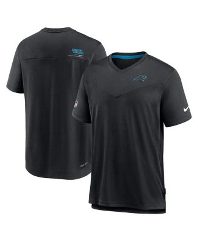 Carolina Panthers Nike Sideline Coach Chevron Lock Up Long Sleeve V-Neck  Performance T-Shirt - Black