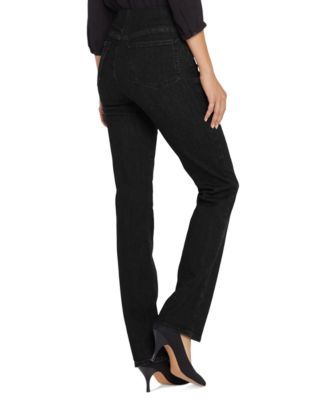 Women's Marilyn Straight Black Pull-On Jeans