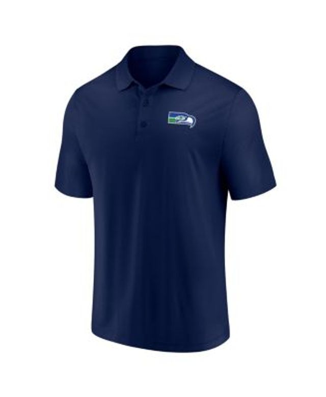 Seattle Seahawks FOCO Retro Colorblock Polo - Neon Green/College Navy