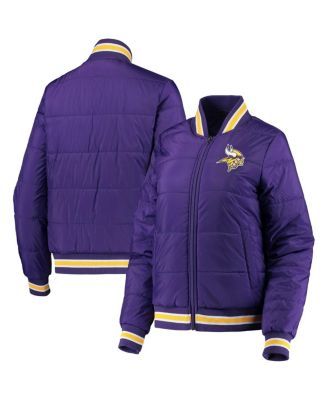 Women's Purple Minnesota Vikings Field Goal Bomber Full-Zip Jacket