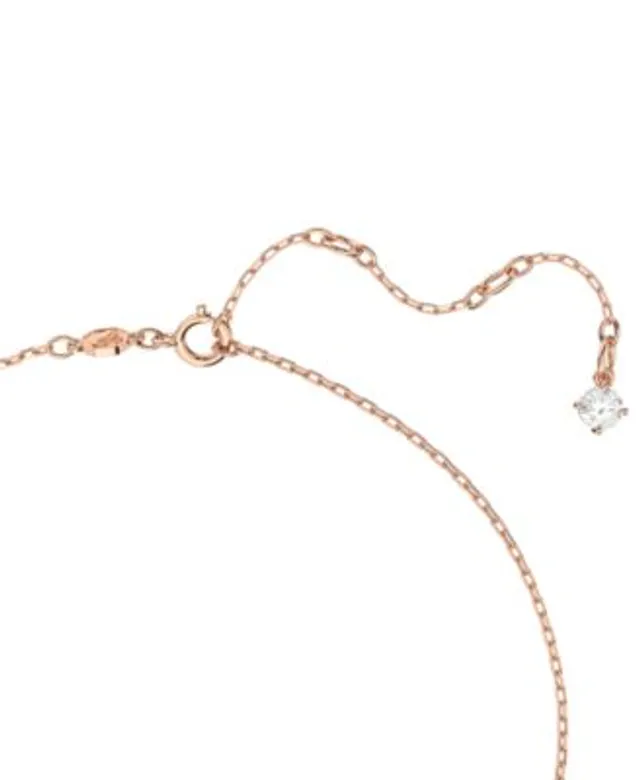 Swarovski Rose Gold-Tone Crystal Flower Pendant Necklace, 14-7/8