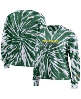 Women's New Era Green Green Bay Packers Tie-Dye Long Sleeve T-Shirt 