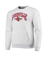 Men's League Collegiate Wear Heathered Gray Louisville Cardinals  Upperclassman Pocket Pullover Sweatshirt