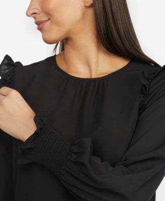 Women's Blouse with Ruffled Shoulders