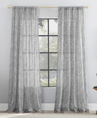 Tulin Watercolor Print Sheer Rod Pocket Curtain Panel, 50" x