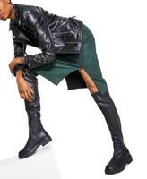 Women's Faux-Leather Asymmetric Moto Coat
