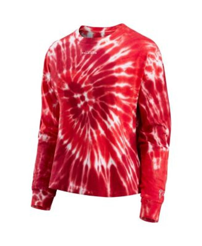 WEAR by Erin Andrews Women's Red Atlanta Falcons Tie-Dye Long Sleeve T-shirt