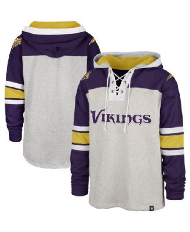 Men's Fanatics Branded Purple Minnesota Vikings Logo Team Lockup Fitted Pullover  Hoodie