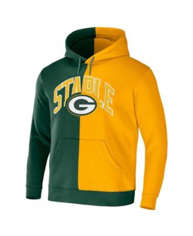 Men's Nike Anthracite Green Bay Packers Prime Logo Name Split Pullover Hoodie Size: Small